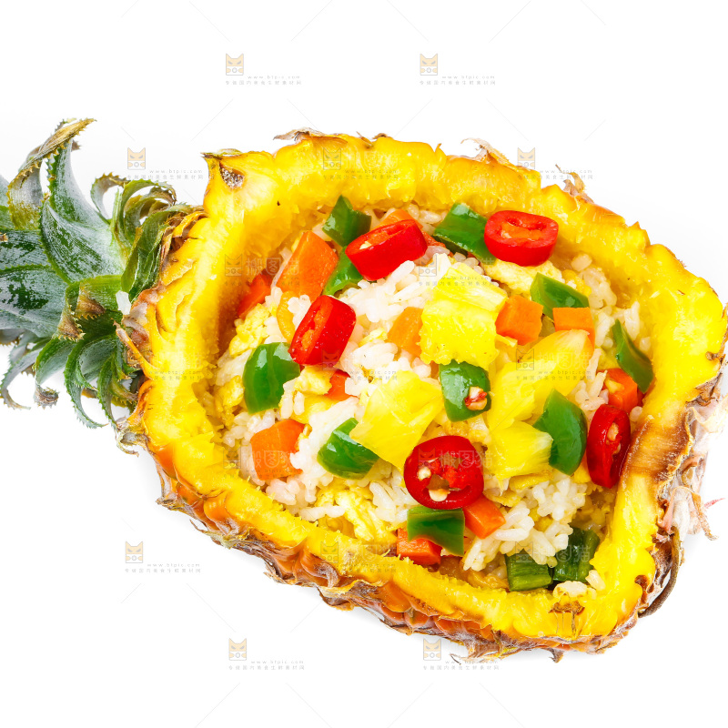 白底上的菠萝饭