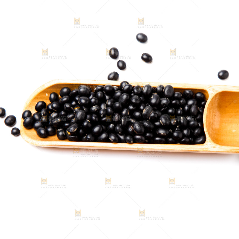新鲜黑豆放在白底上