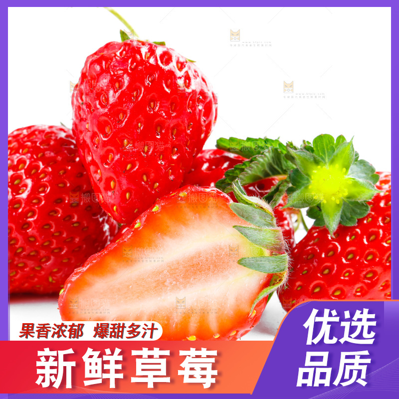 白底上的丹东草莓