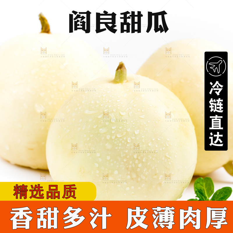 白底上的阎良甜瓜