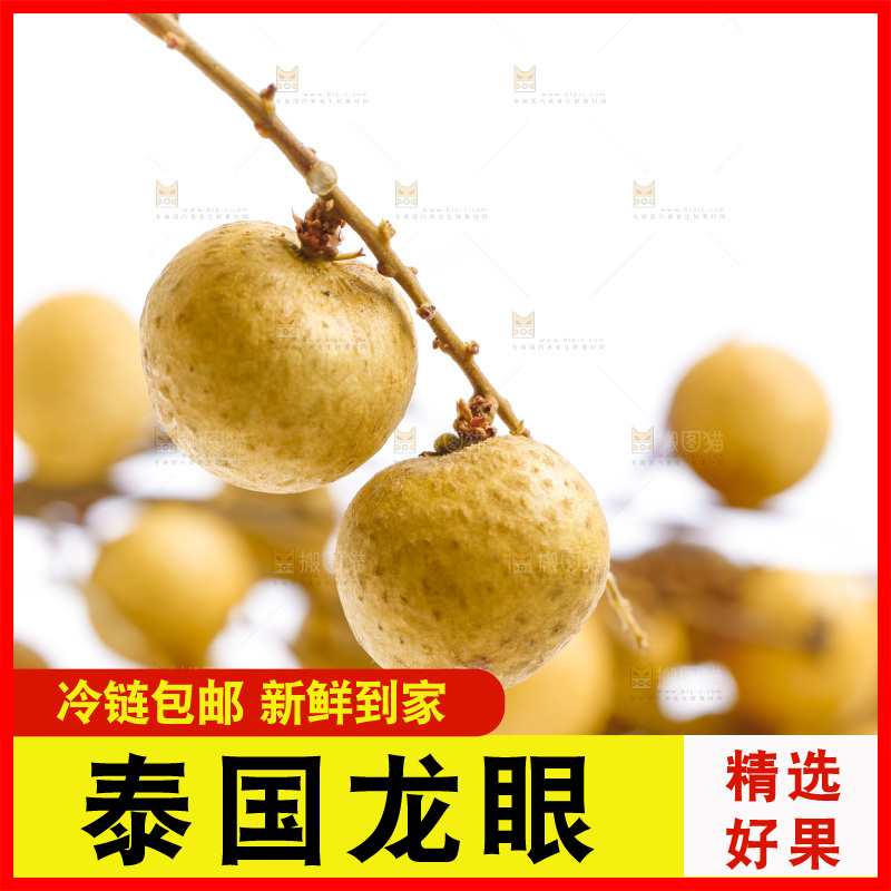 泰国龙眼放在白底上