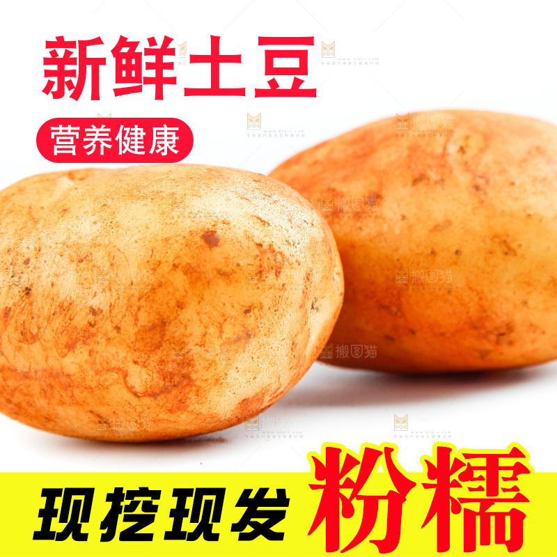 白底上的土豆