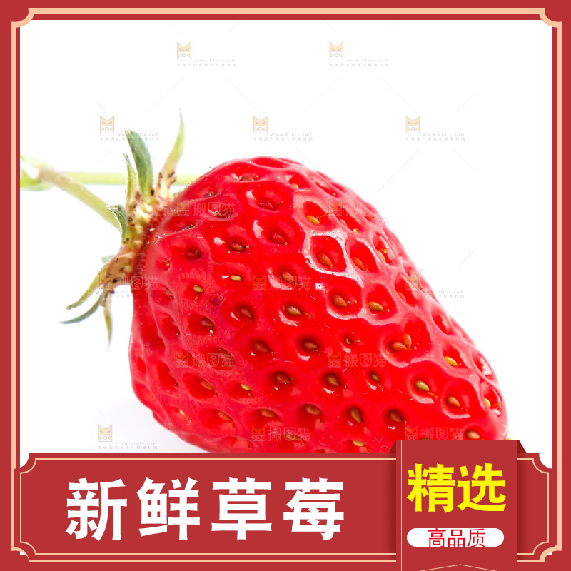 白底上的牛奶草莓