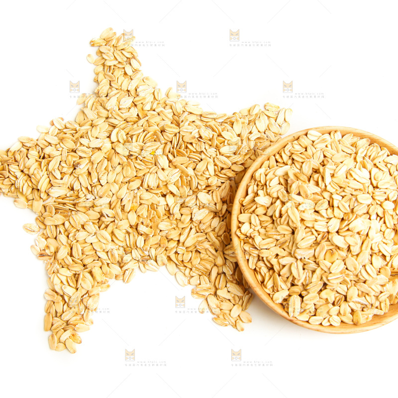 白底上的燕麦片