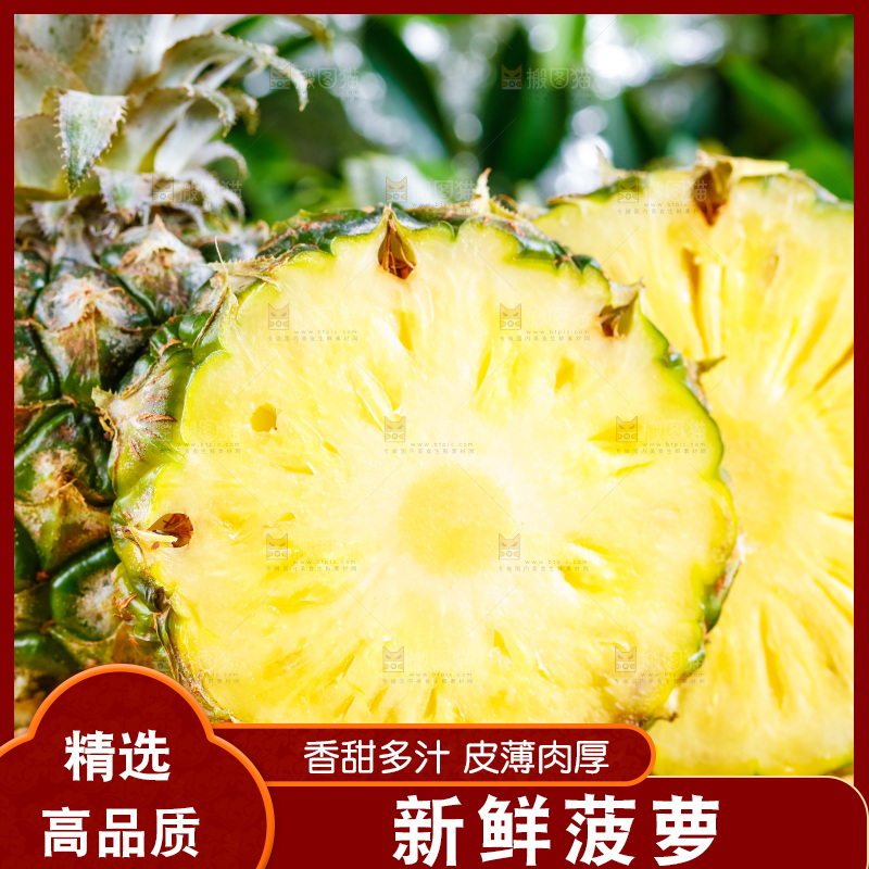 云南香水小菠萝放在白底上