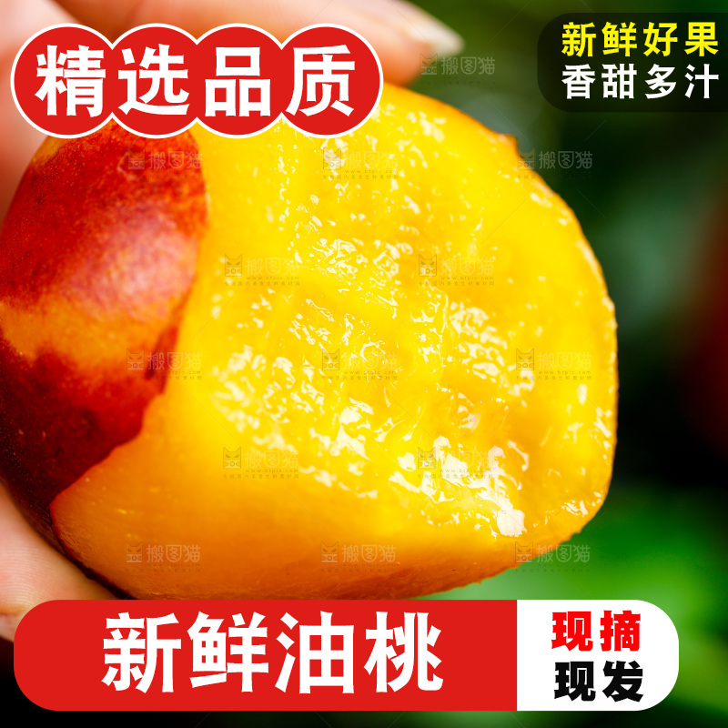 手拿黄心油桃