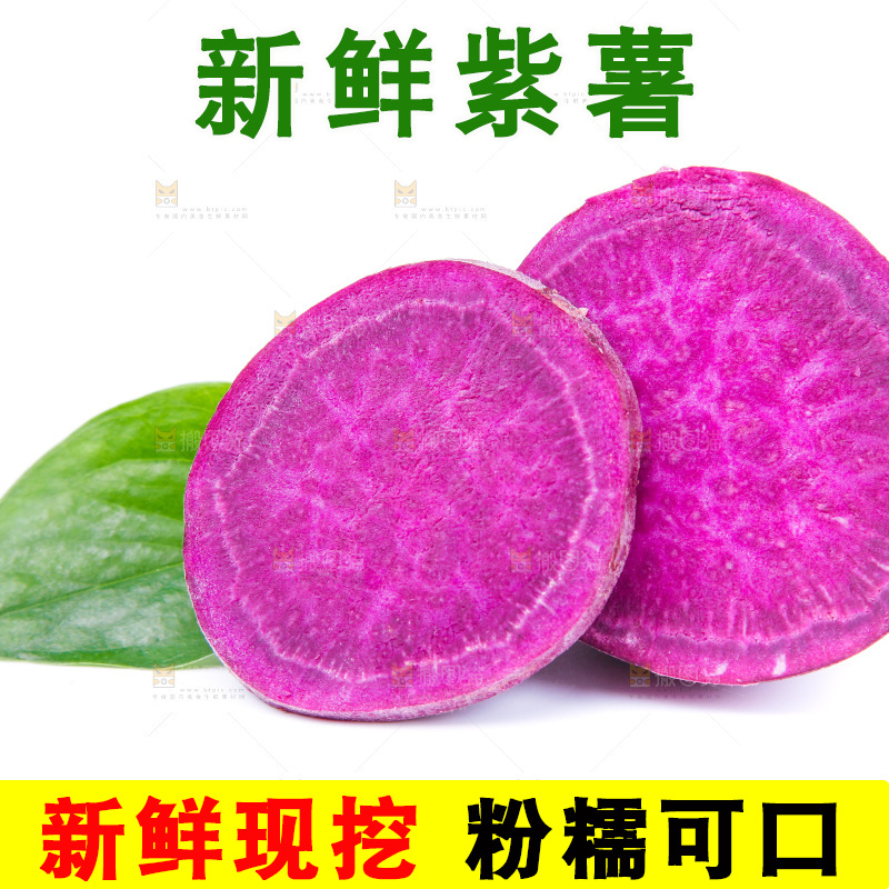 白底上的紫薯