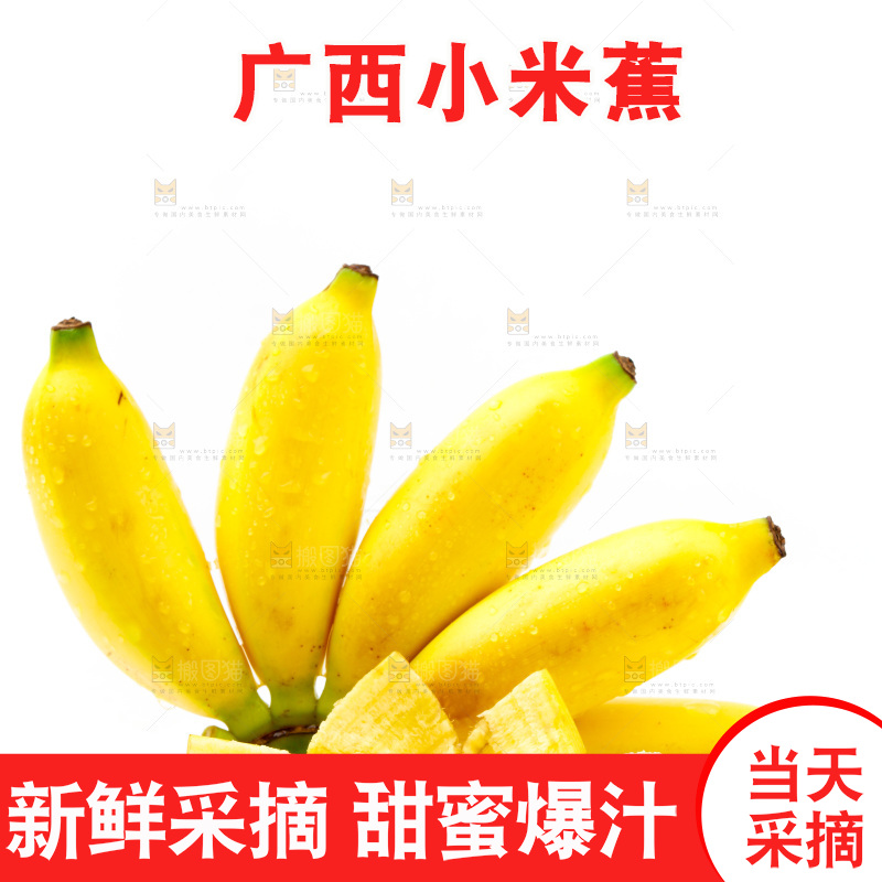 白底上放着广西小米蕉