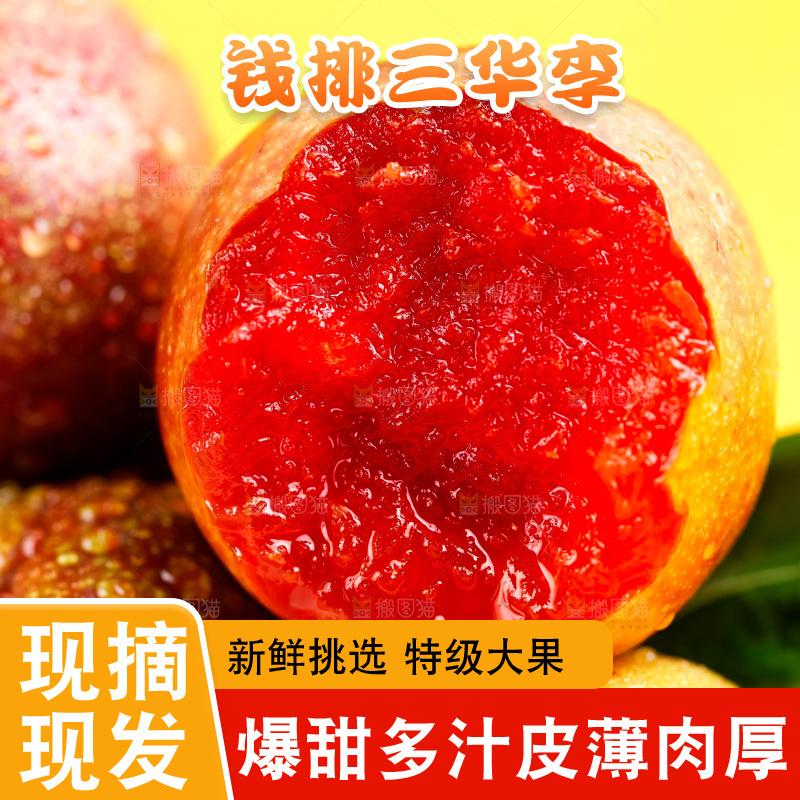 红肉三华李主图