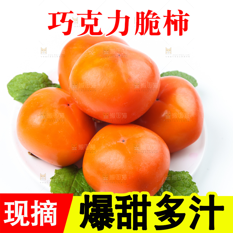 白底上的脆柿