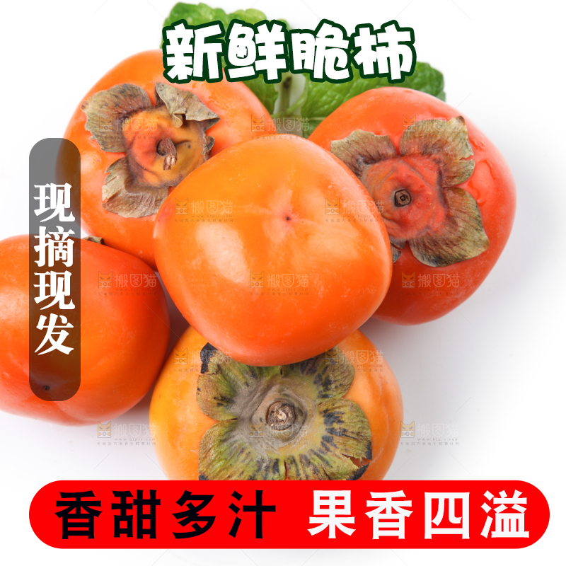 白底上的脆柿