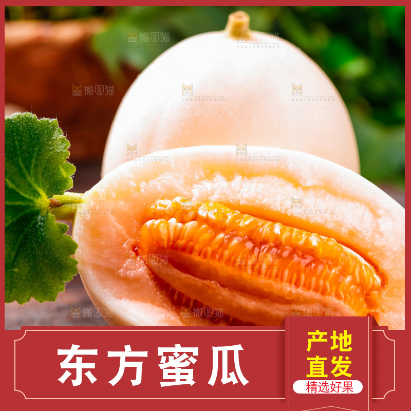 山东东方蜜瓜放在木底上