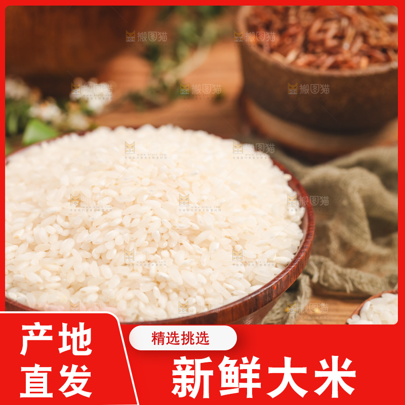 盘子里装着大米