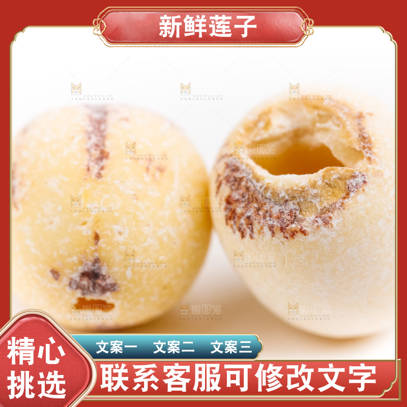 白底上的莲子