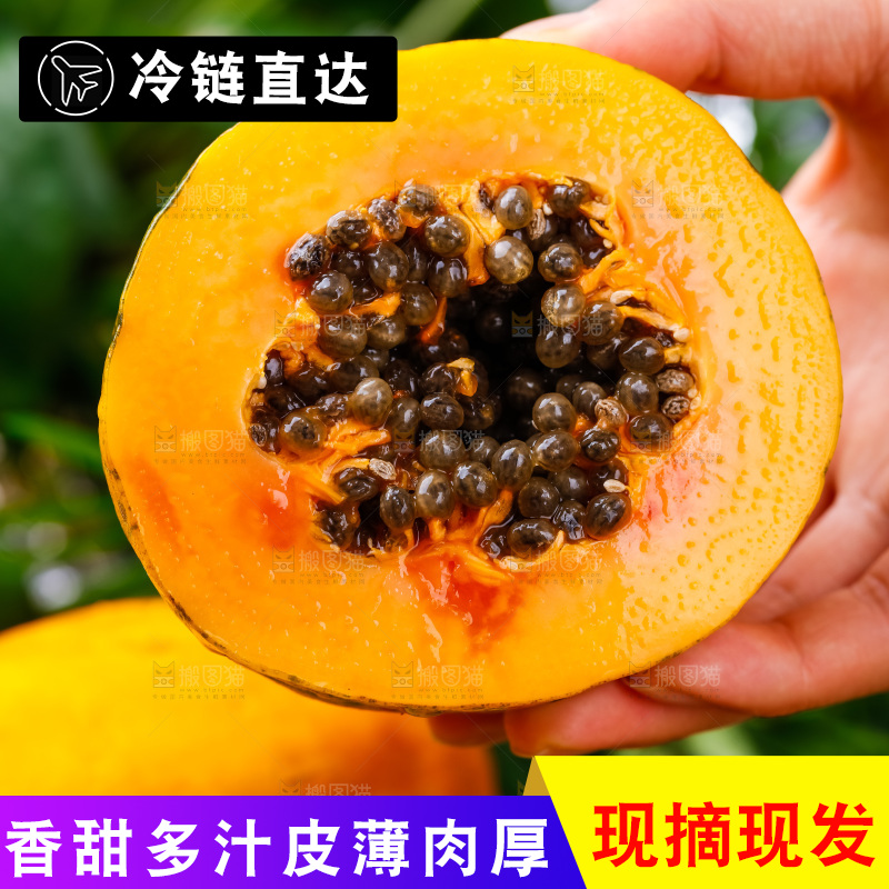 手里拿着牛奶木瓜