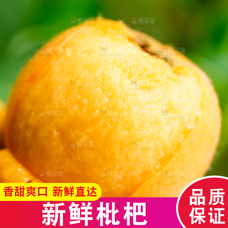 剥皮的枇杷果