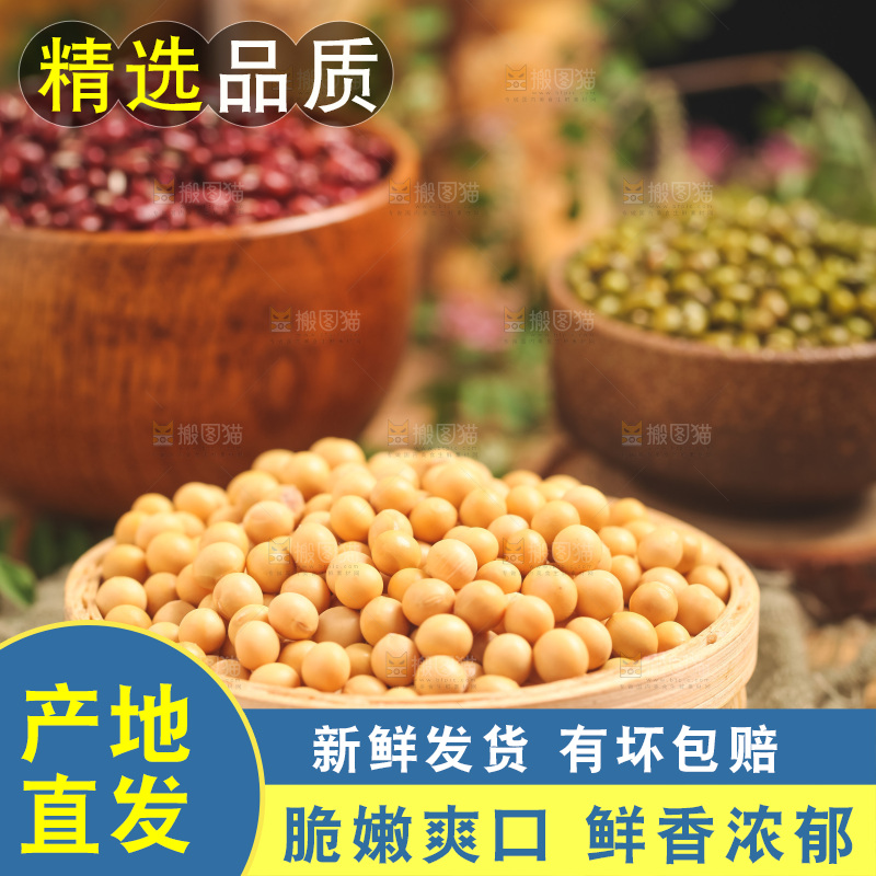 竹篮里装着黄豆