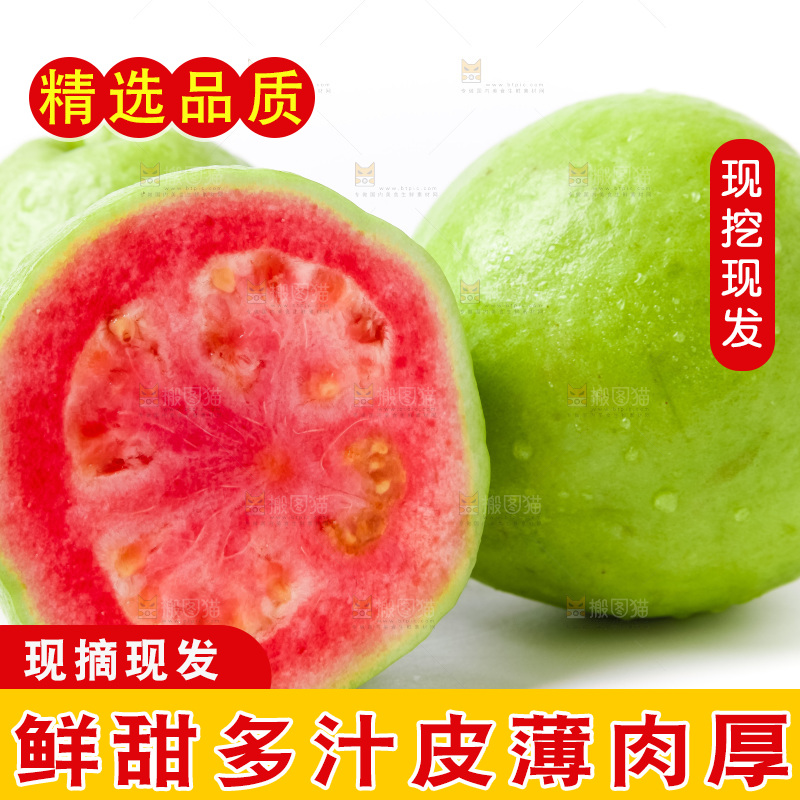 白底上放着广西红心芭乐