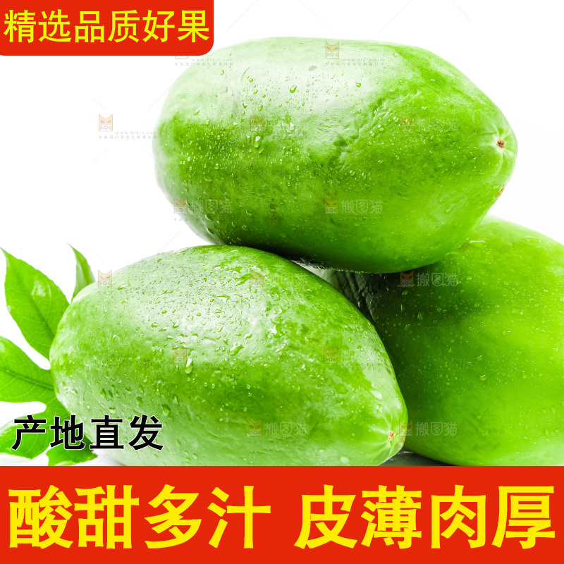 白底上放着青木瓜