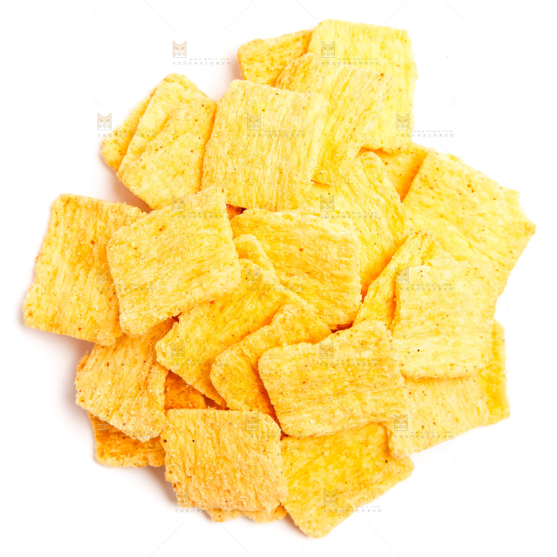 白底上放着锅巴