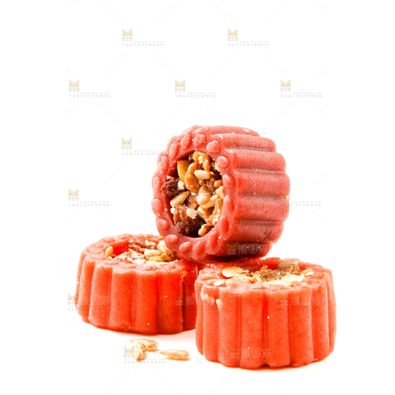 白底上的坚果月饼