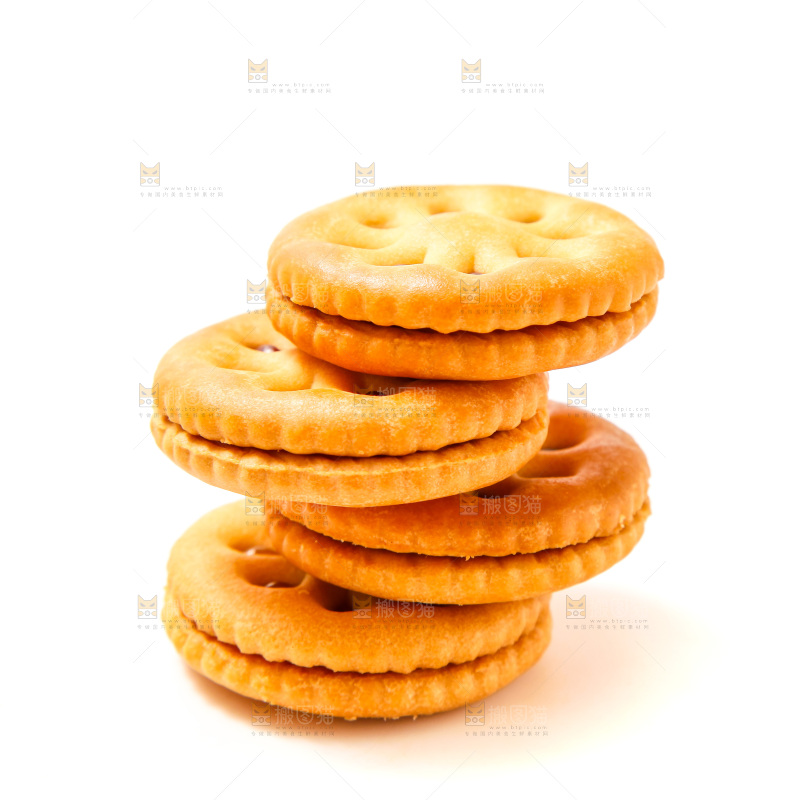 白底上的果酱夹心饼干