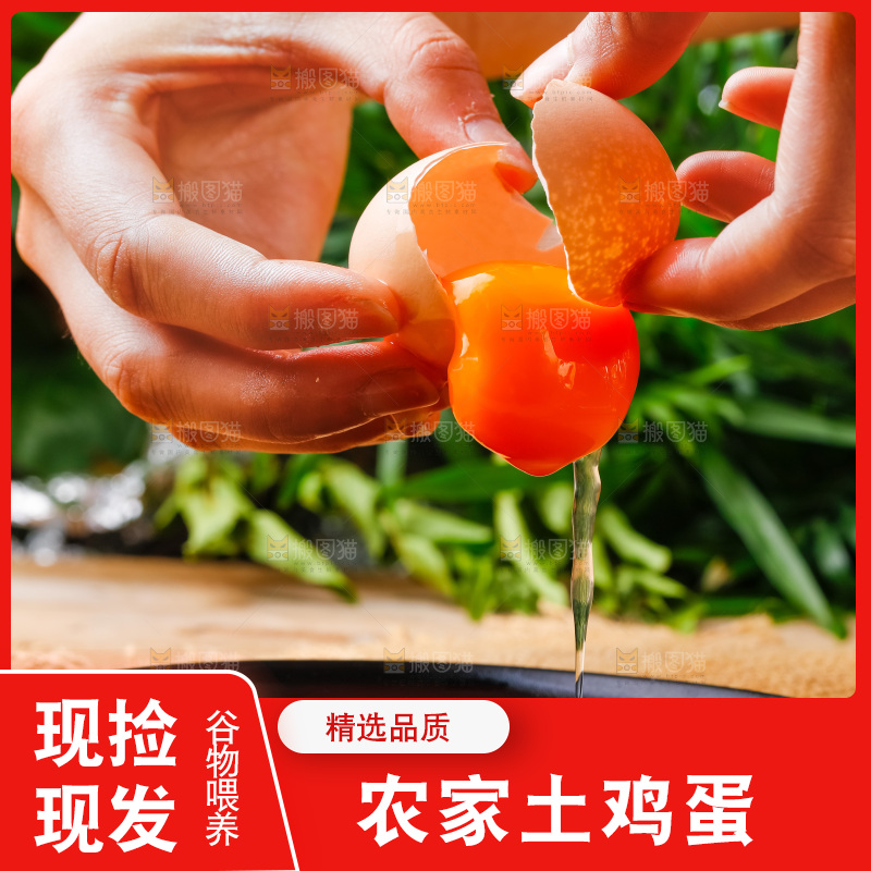 手拿新鲜土鸡蛋