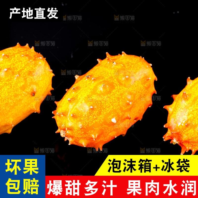黑底上放着刺角瓜