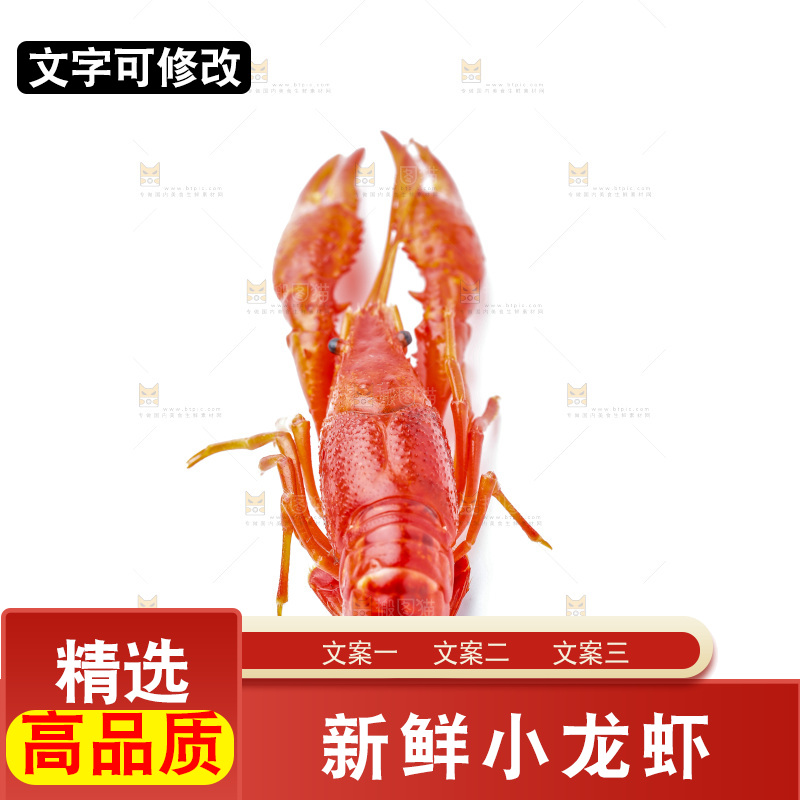 白底上放着秘制小龙虾