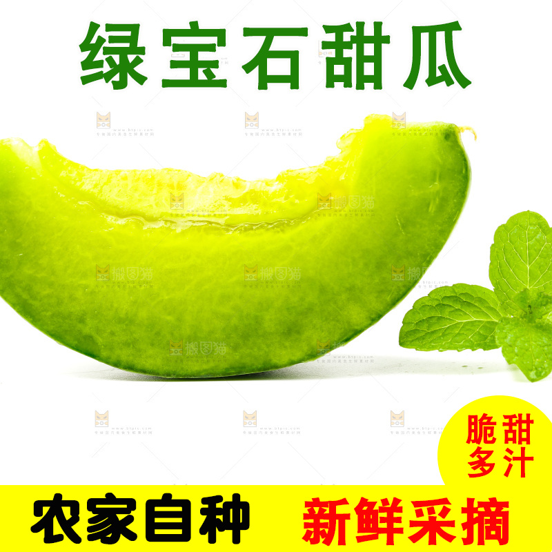 浅底上的绿宝石甜瓜