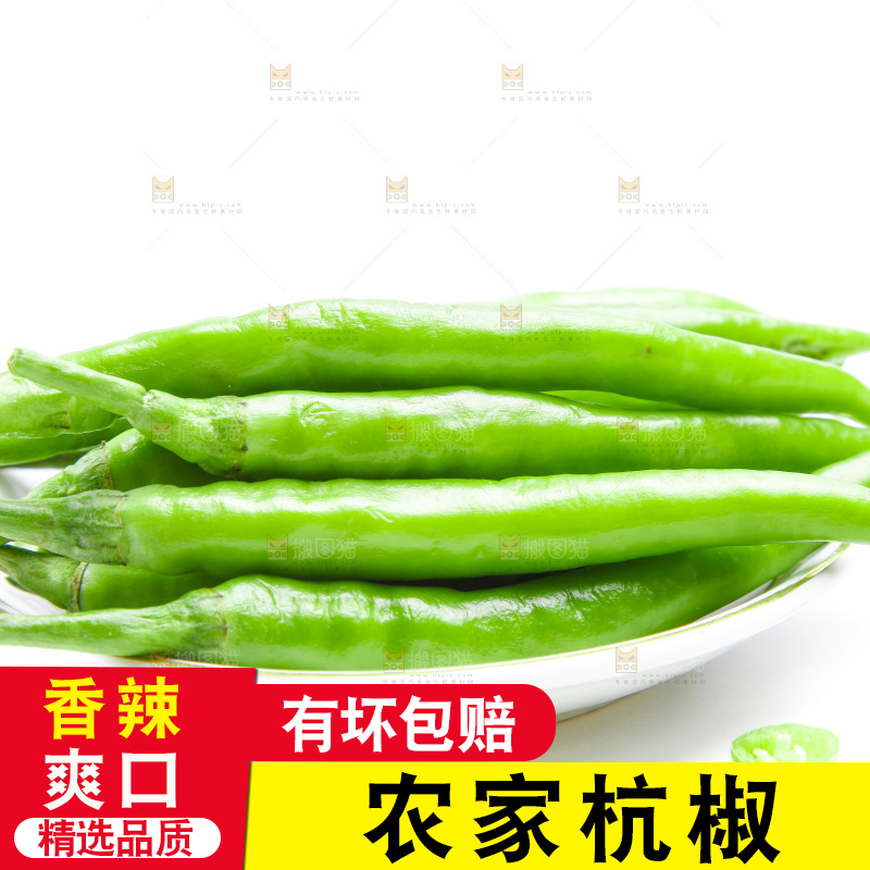 白底上放着杭椒