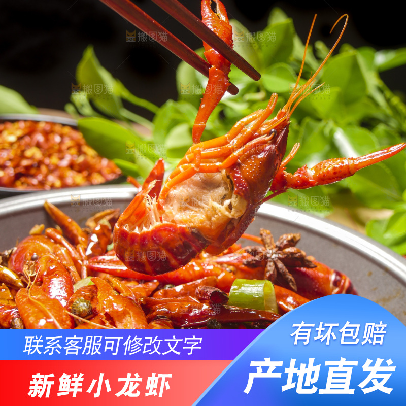 盆子里的香辣小龙虾