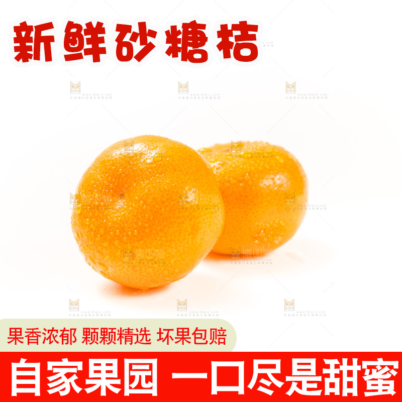 白底上的砂糖桔