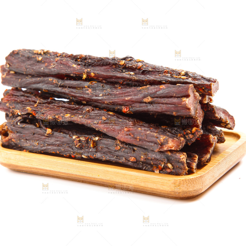 白底上的牛肉干