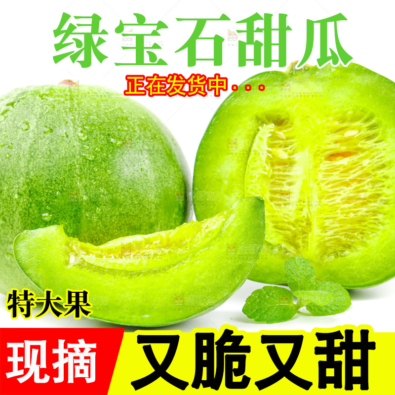 浅底上的绿宝石甜瓜
