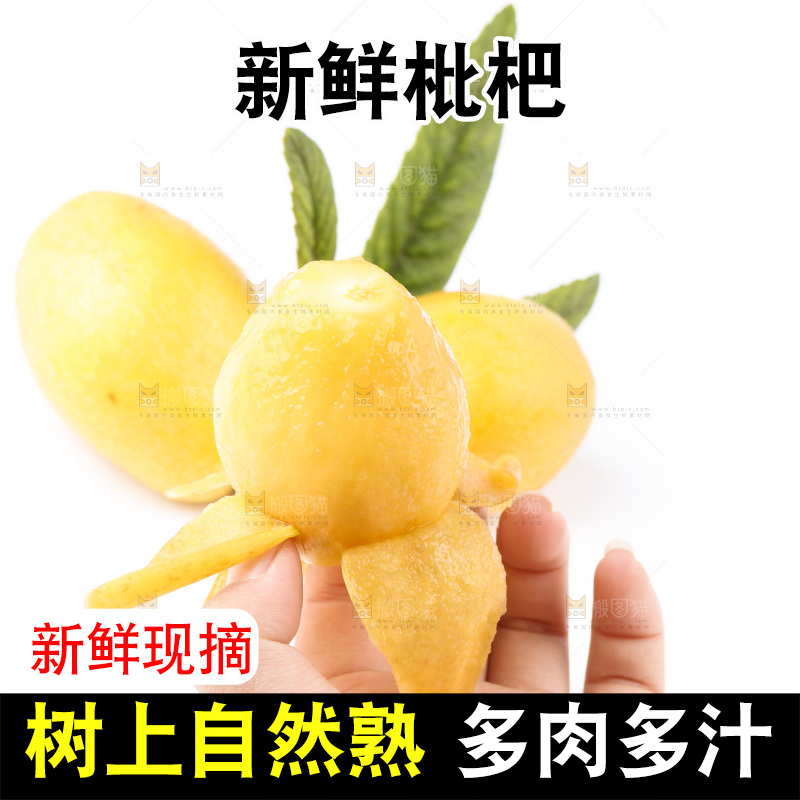 白底上放着米易枇杷