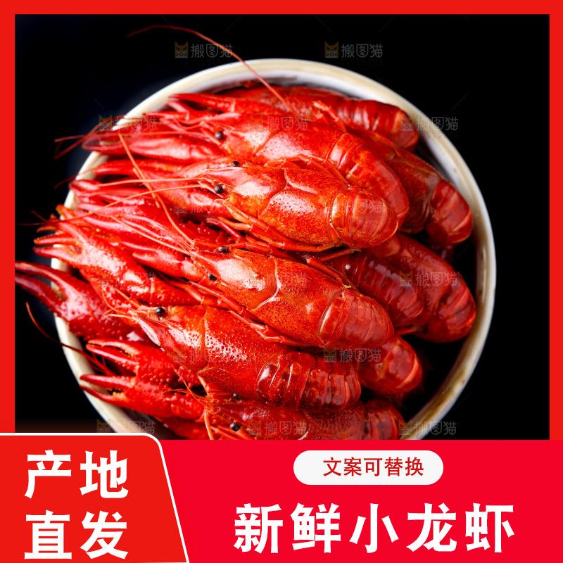 盘子里的清蒸小龙虾