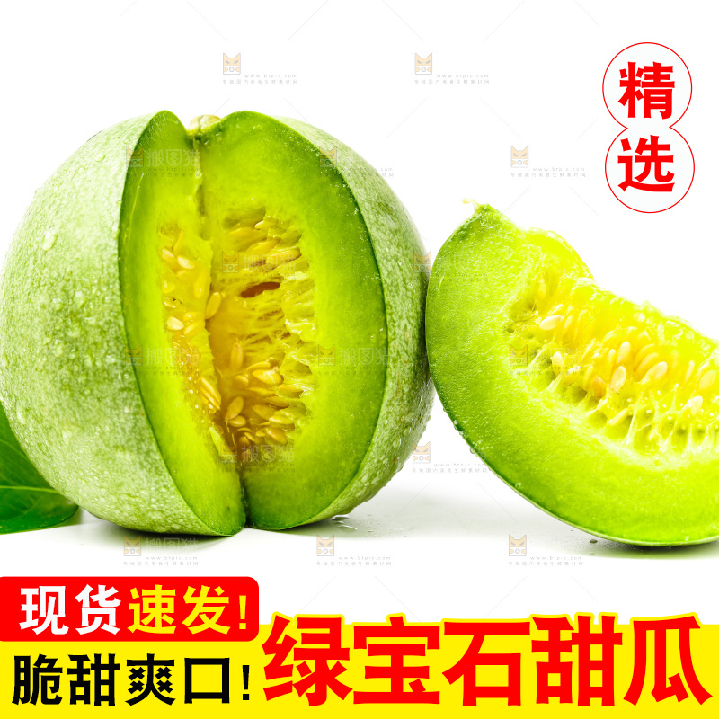浅底上的山东绿宝石甜瓜