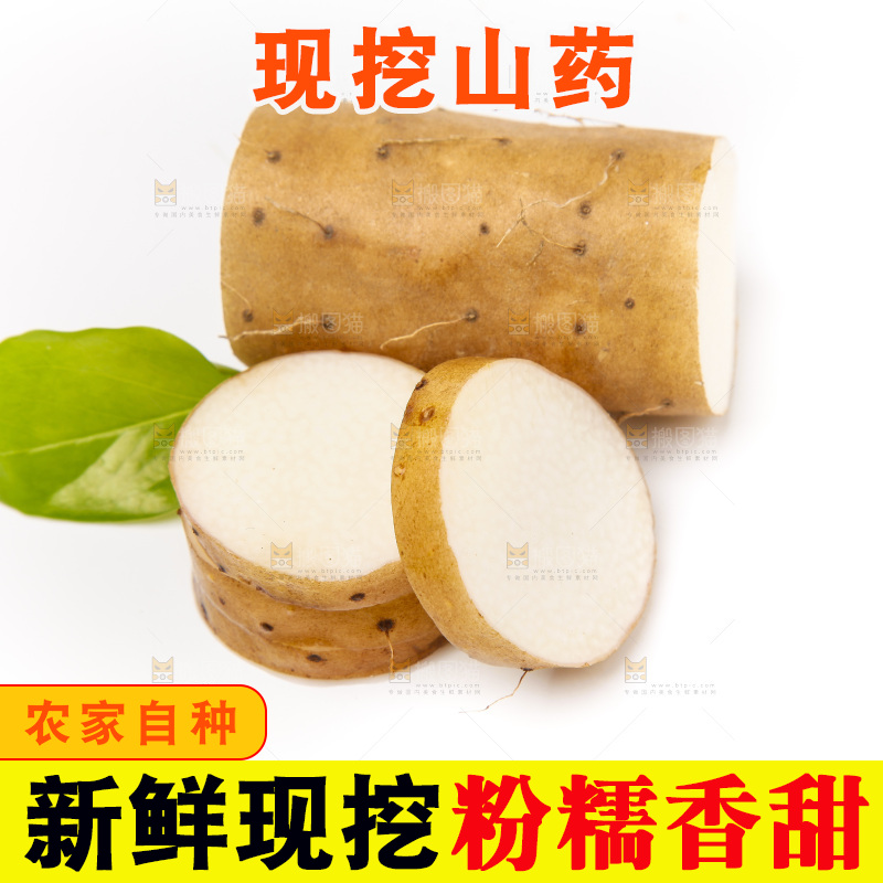 浅底上的新鲜山药