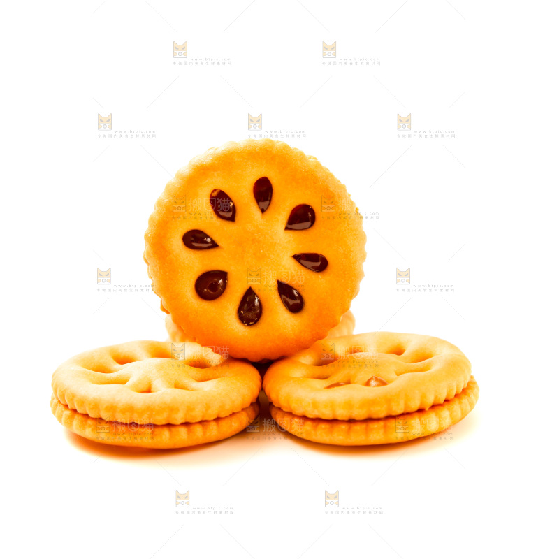 白底的夹心饼干