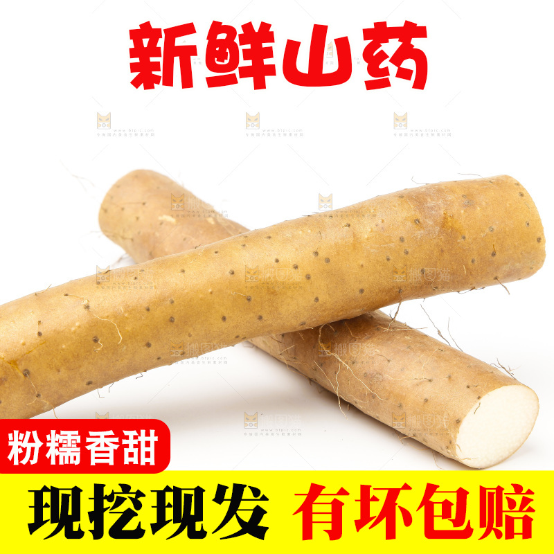 浅底上的新鲜山药