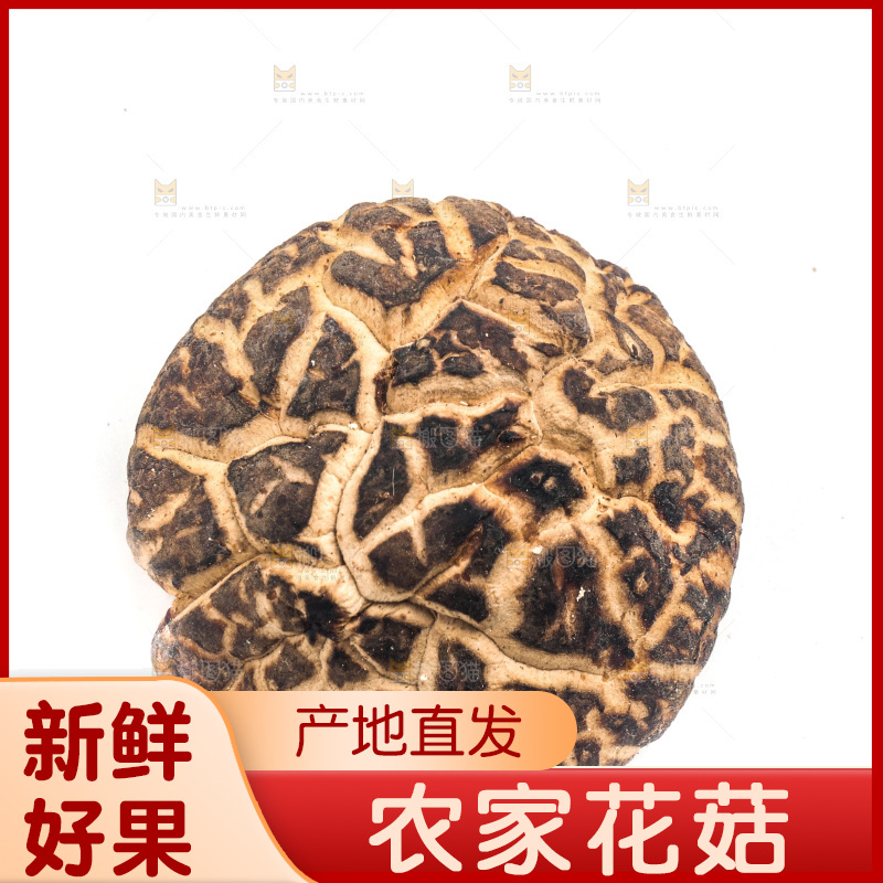 白底上放着花菇