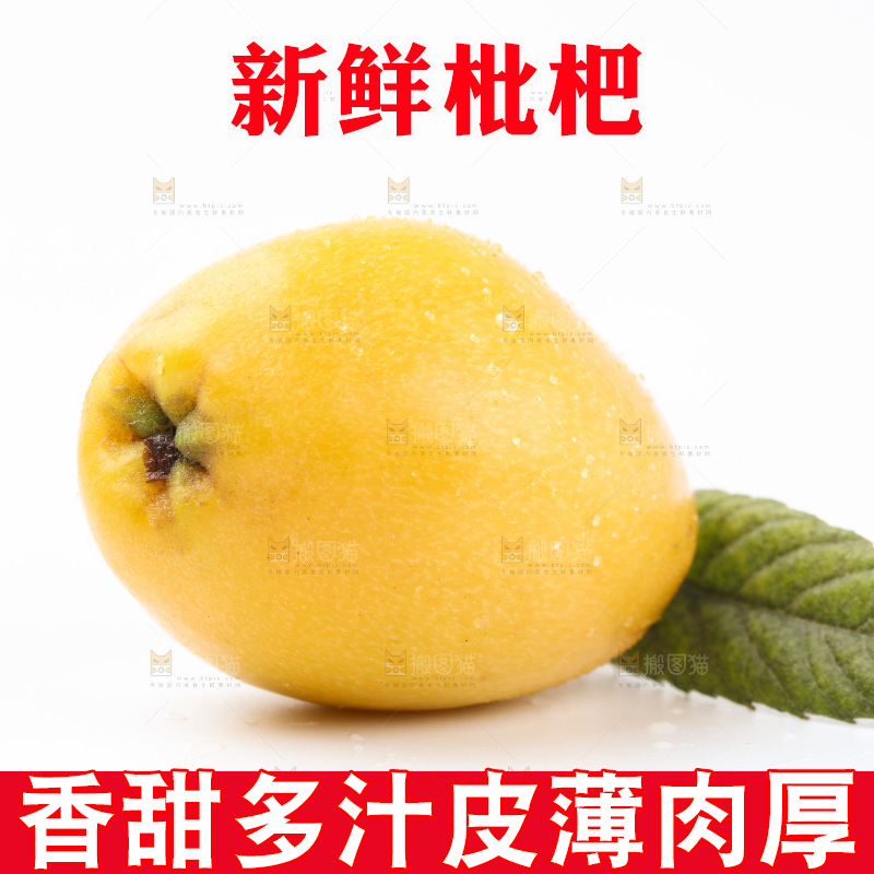 白底上放着枇杷