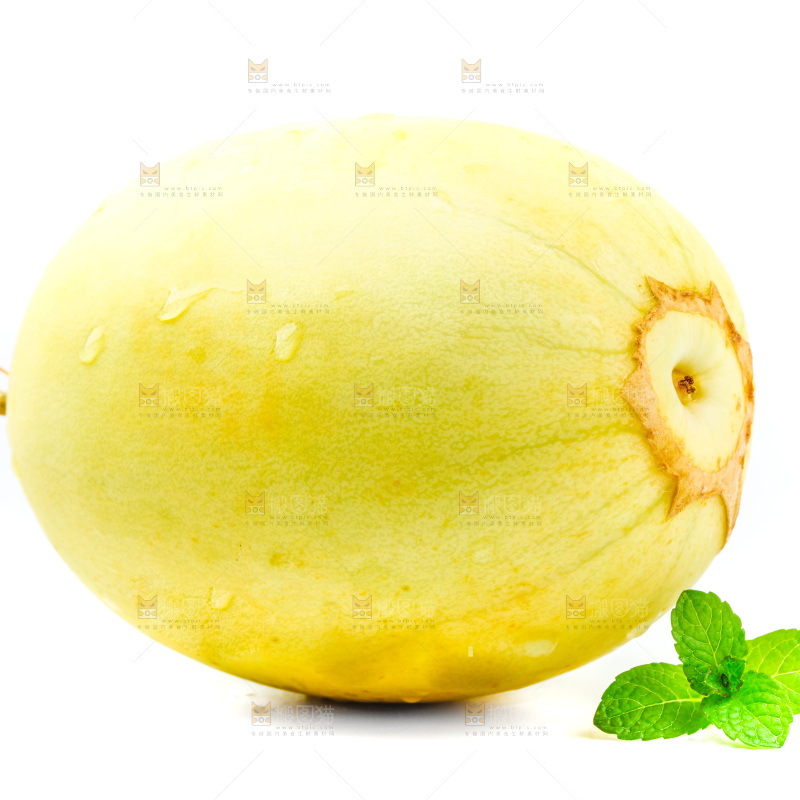 白底上的甜瓜