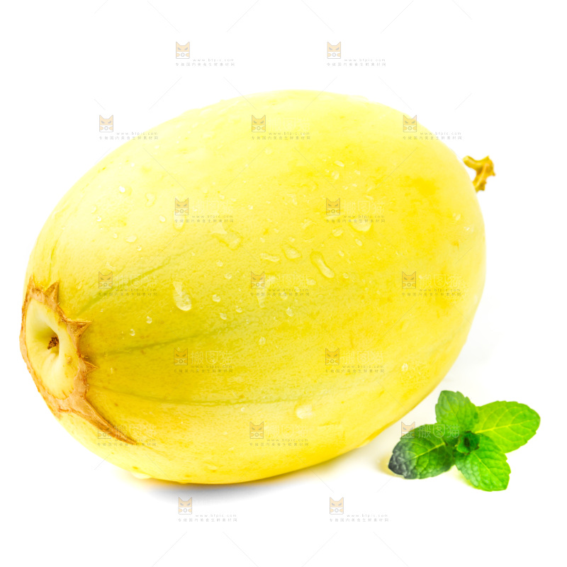白底上的甜瓜