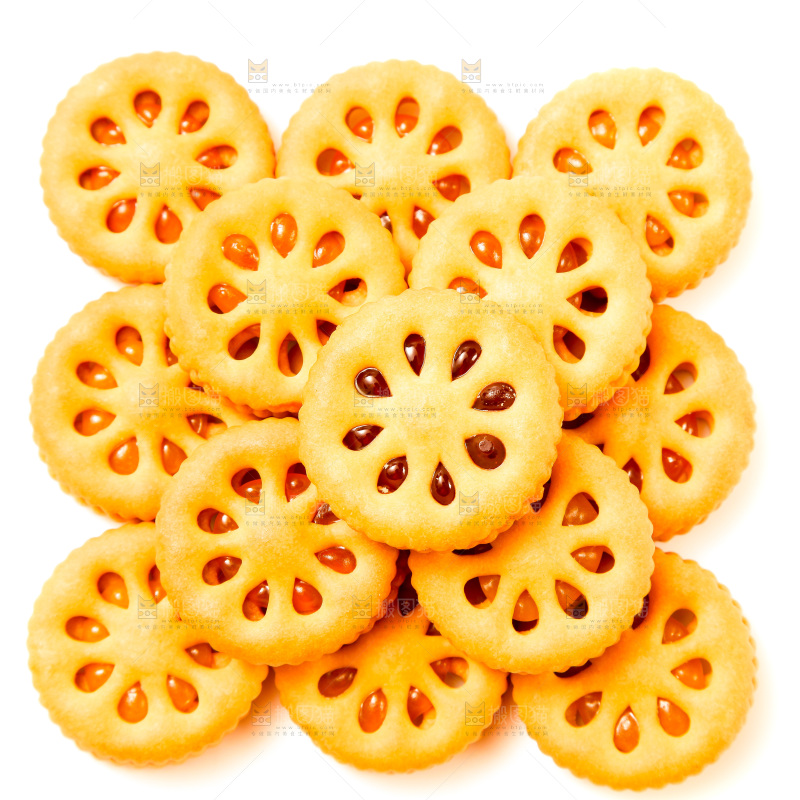 白底的夹心饼干