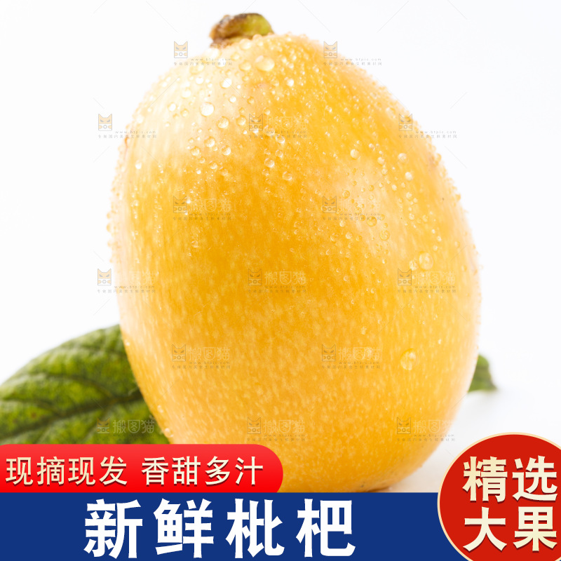 白底上放着枇杷
