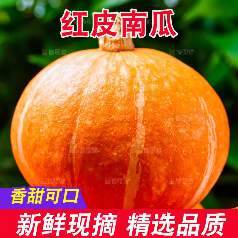木底上摆放着红皮南瓜