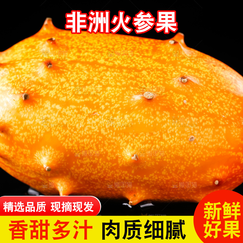黑底上放着刺角瓜