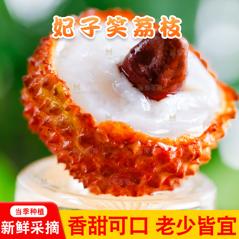 荔枝果肉果核展示